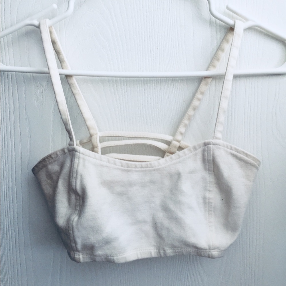 Forever 21 white strappy back crop top